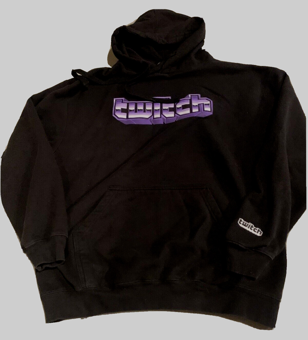 2019 San Diego Twitch Con Hoodie Large Kangaroo Pocket Black Pullover Sweatshirt